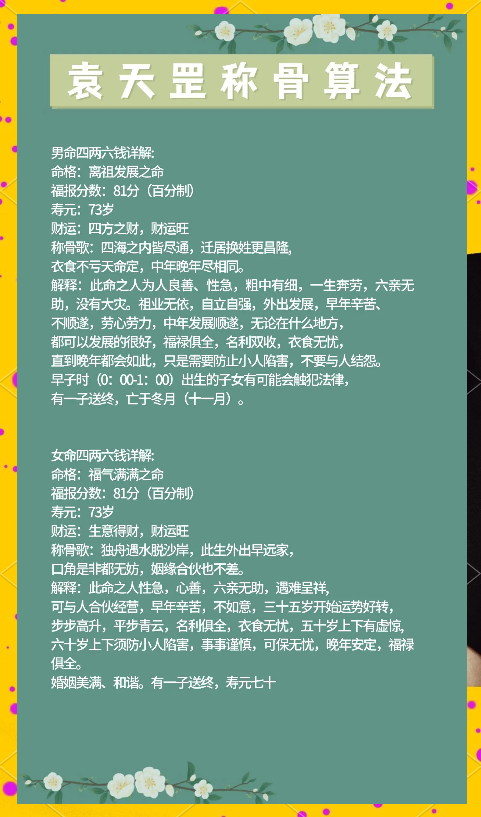 包含1983年称骨算命是6钱还是7钱的词条