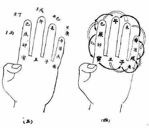 八卦掐指算命 天干地支手指掐算图