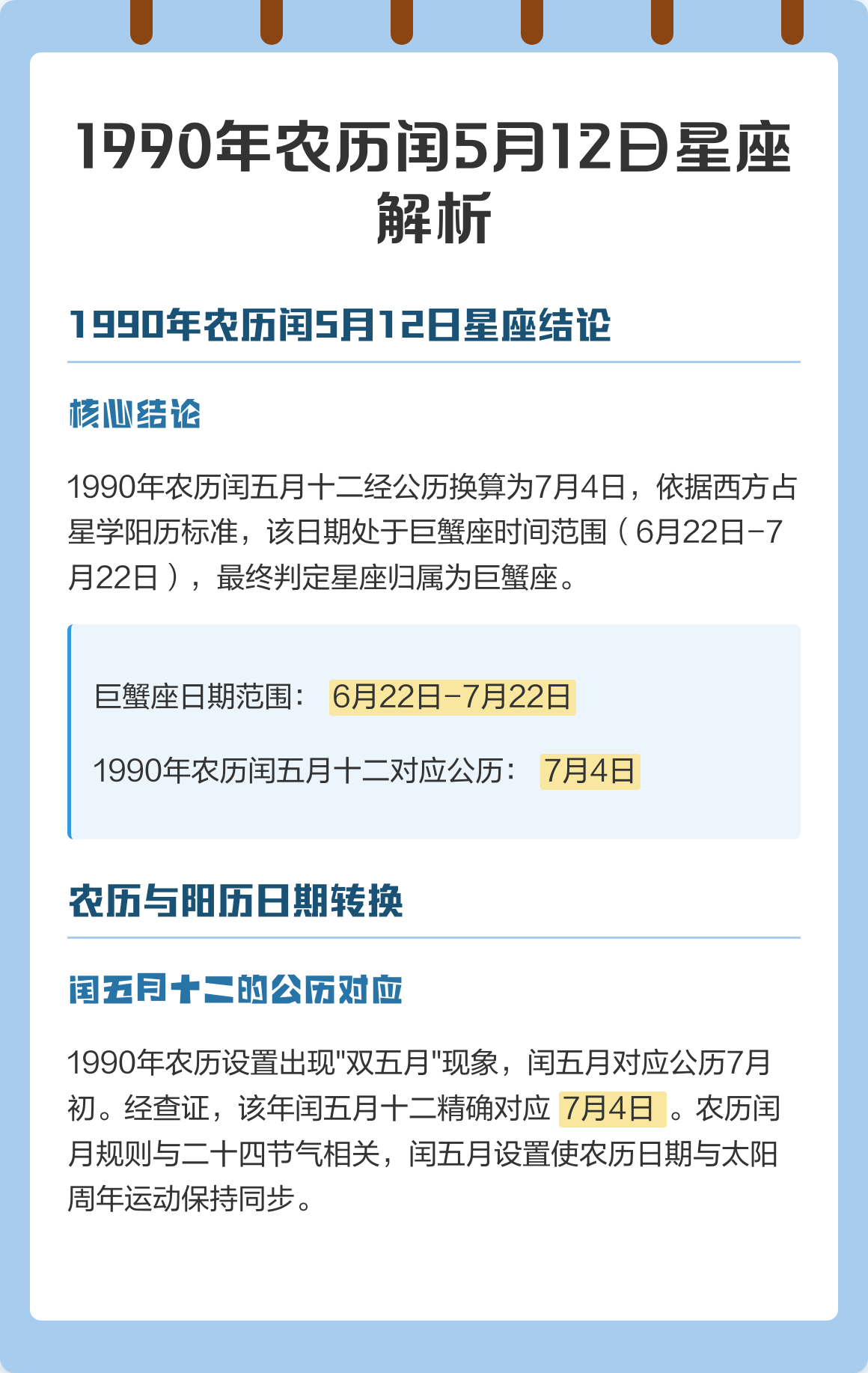 1990农历五月二十八是什么星座 农历1990年5月28日是什么星座